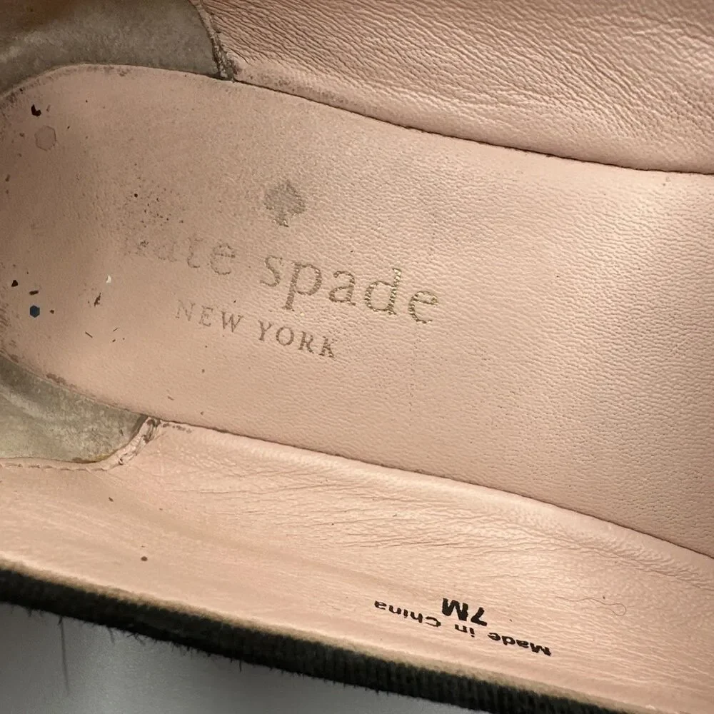 Kate‎ Spade Sutten Ball Flats Leopard Calf Hair Fur Gold Ball 7